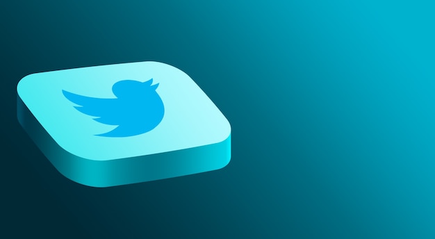 Twitter logo minimaal ontwerp 3d