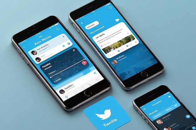 Photo twitter mobile interface twitter screen social media social network interface template