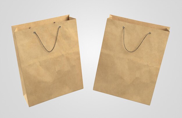 two 3d paper shopping bags High quality and resolution beautiful photo concept