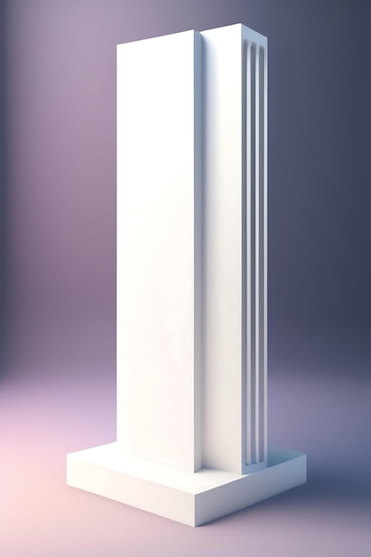 Photo two abstract empty white podium on pastel background with shadow