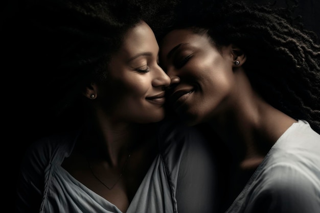 two african american women in love
