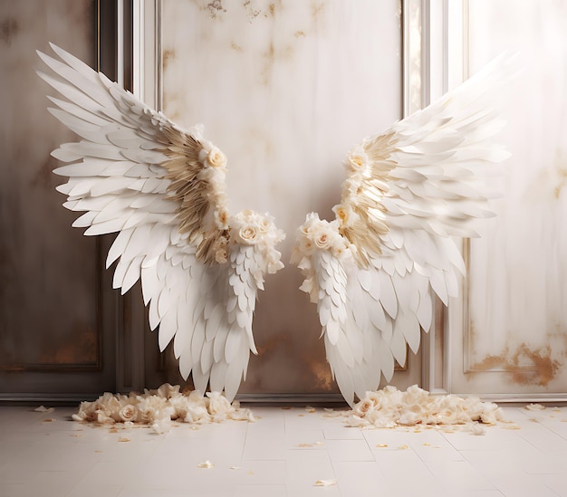 два ангельских крыла со словами ангел на них