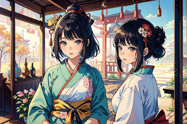 2+ Thousand Cute Anime Girl Kimono Royalty-Free Images, Stock