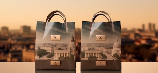 Two bags with the word washington on them