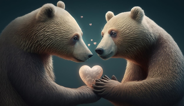 two bears in love Generative AI