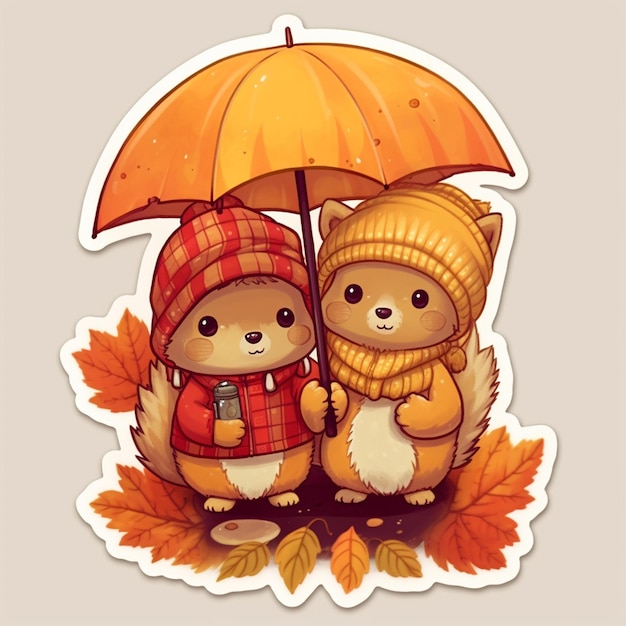 two bears with an umbrella that says " bear " on it.