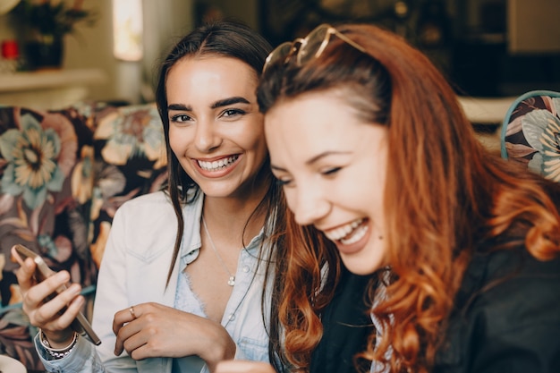 two best friends laughing