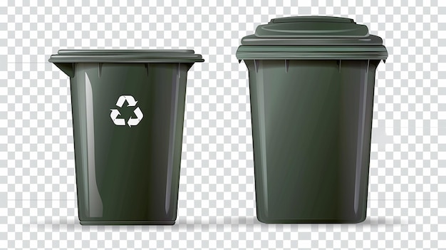 two bins with a recycle logo on it