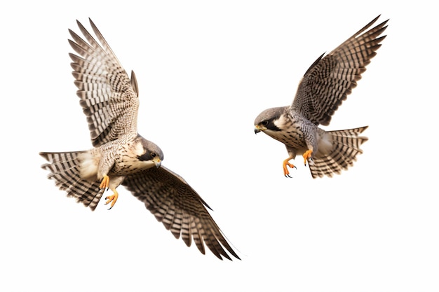 Premium AI Image | two birds flying in the air with their wings spread