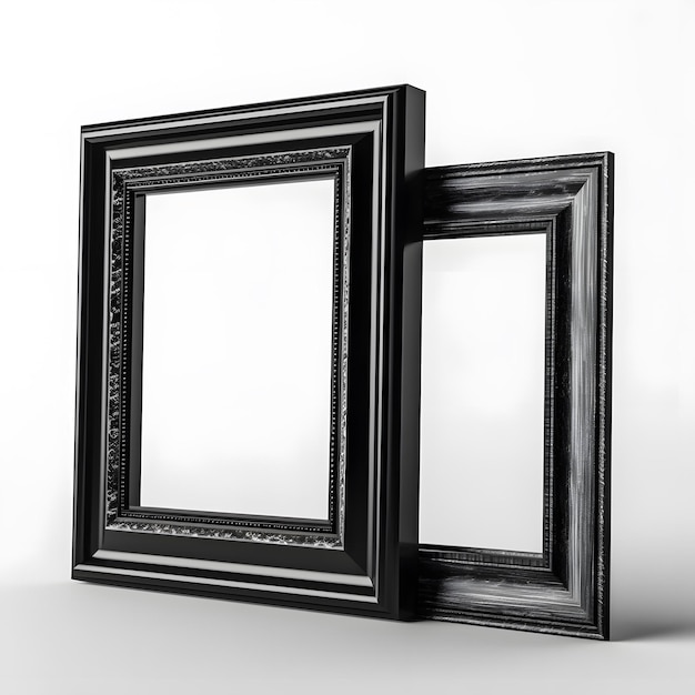 Two black framed frames are against a white background.