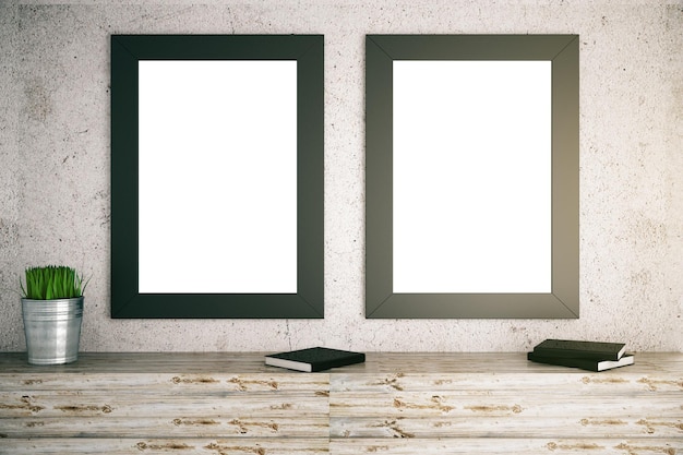 Two blank frames