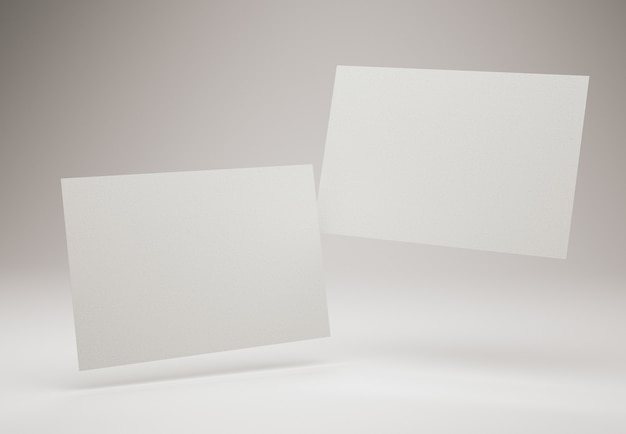 two blank white business cards business card design template