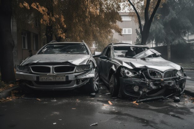 駐車場に 2 台の BMW があり、1 台にはナンバー プレート番号 3 が付いています。