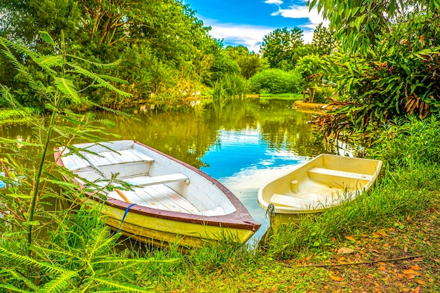 Two boats on the river bank