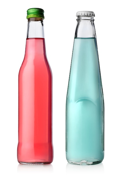 Photo two bottles of cocktail isolated on a white background