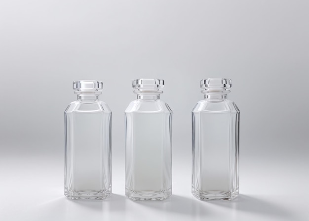 Two bottles of perfume on a white surface