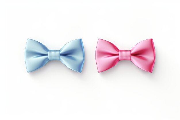 Photo two bow ties side by side on a white or clear surface png transparent background