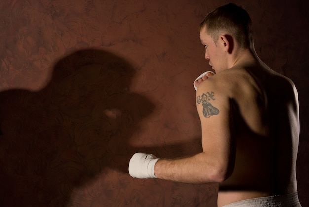 Two boxers fighting