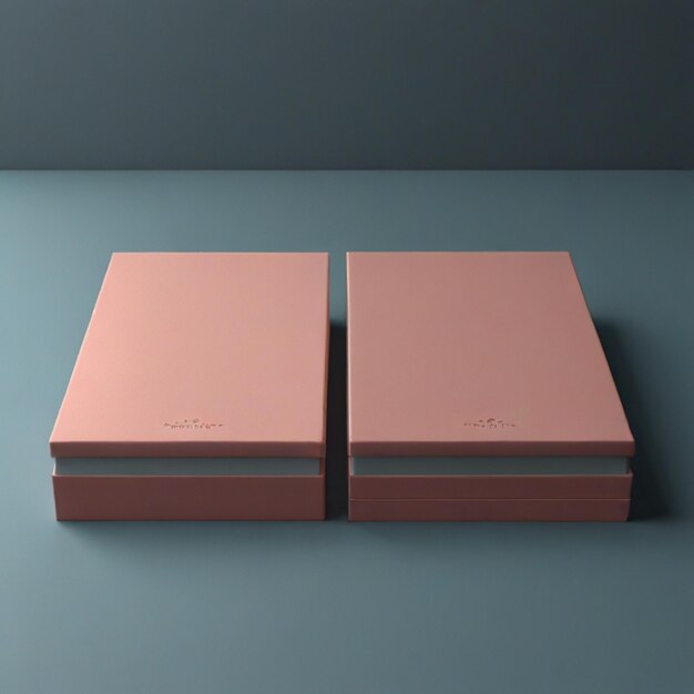 Photo two boxes are stacked on top of each other one of which is pink