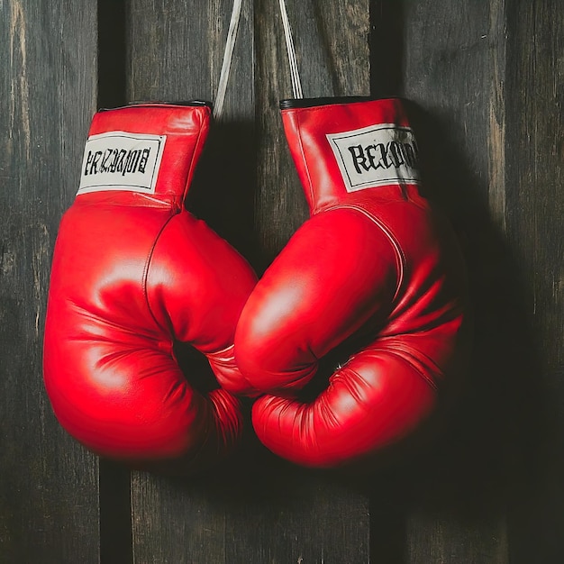 two boxing gloves on the table