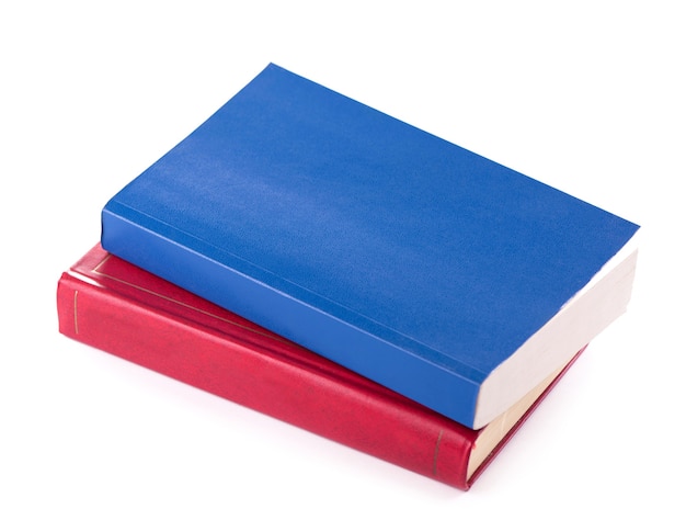 Two bright books on a white background