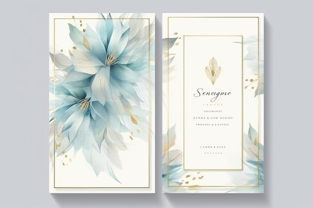 two brochures with flowers on them, one of which is a flower.