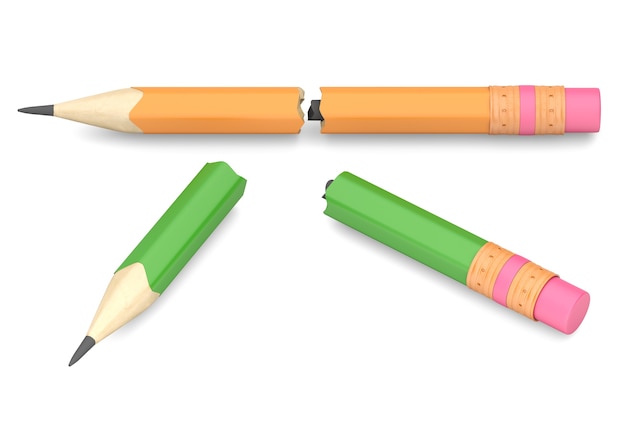 Two broken pencils