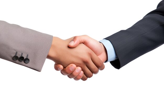 Photo two business man shaking hand in white background