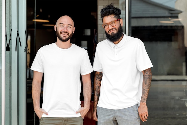 two business owners smiling