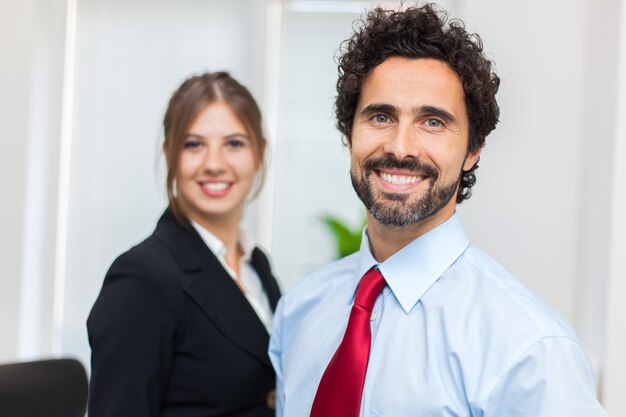 Two business partners in an office