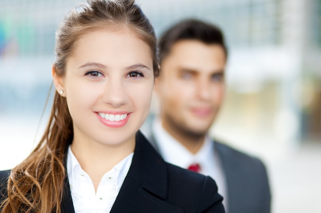 Two business people outdoor