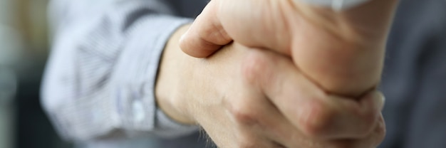 Two business people shaking hands as future prospects symbol