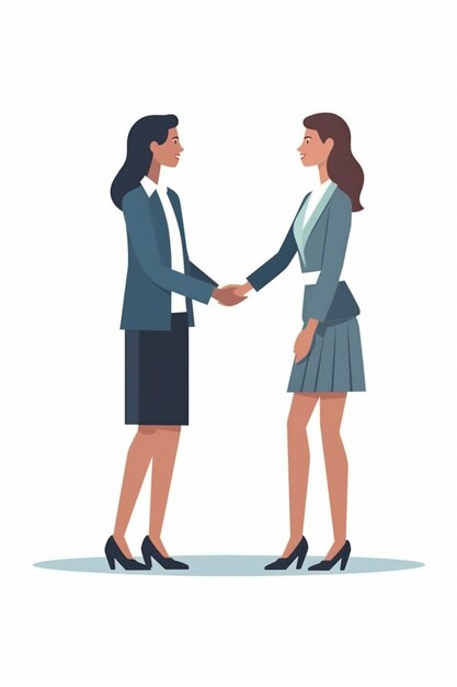 Two business women shaking hands with each other generative ai