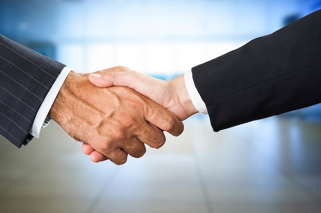 Two businessman shaking hands