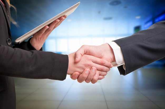 Two businessman shaking hands