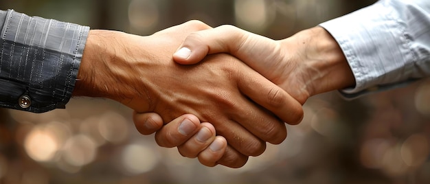 Photo two businessmen shaking hands in agreement for hr recruitment outsourcing collaboration concept business collaboration recruitment outsourcing handshake agreement hr services