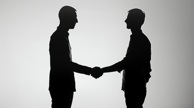 Photo two businessmen in suits shaking hands