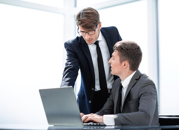 Two businessmen working in the office