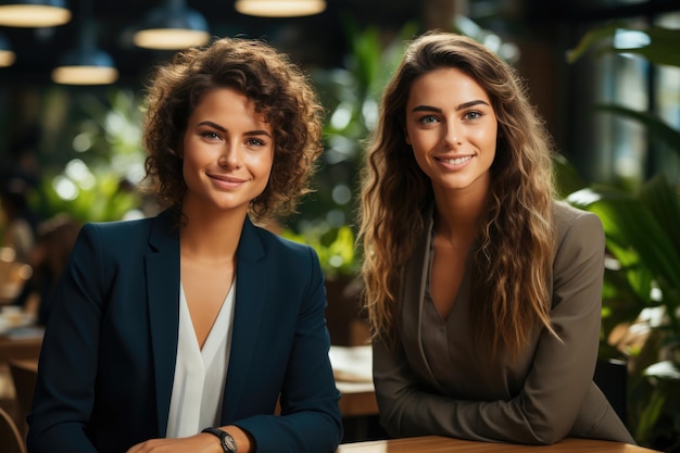 Two businesswomen manager at a business meeting negotiations consultations