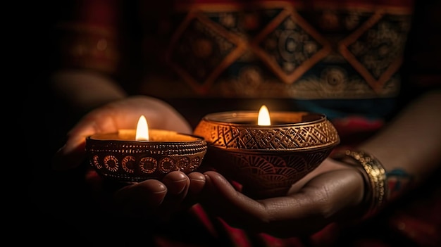 Two candles in a dark room