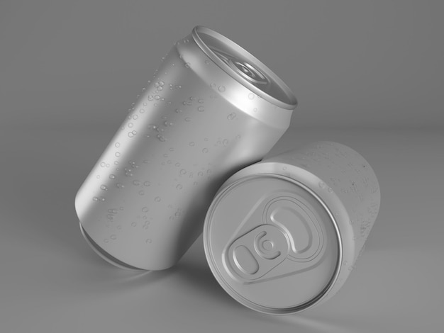 Two Cans Image White Color With Front Angle