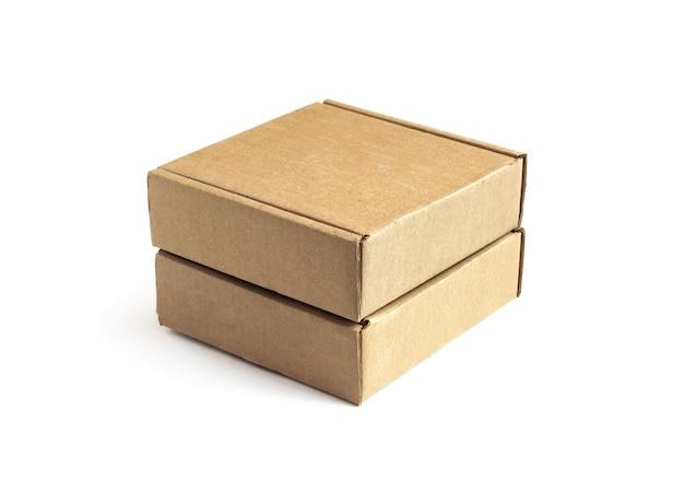 Two cardboard boxes for packing on a white background