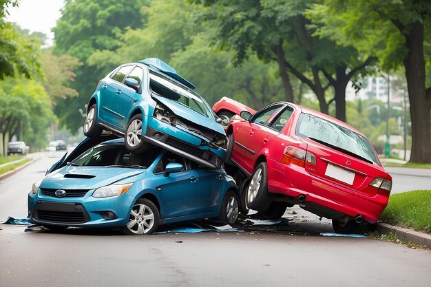 Two cars crash in accidentconcept for insurance