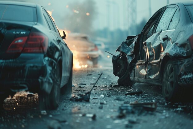 Foto due auto coinvolte in un incidente stradale