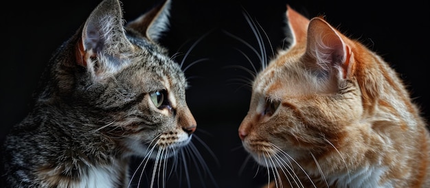 Two Cats Standing Together