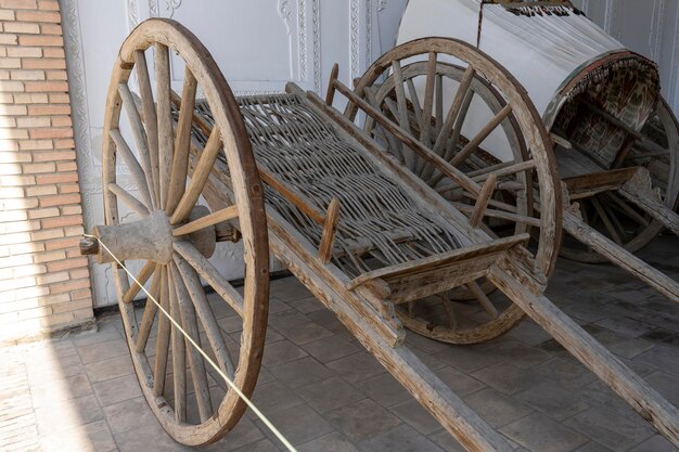 Two cattle wagon in a historical place