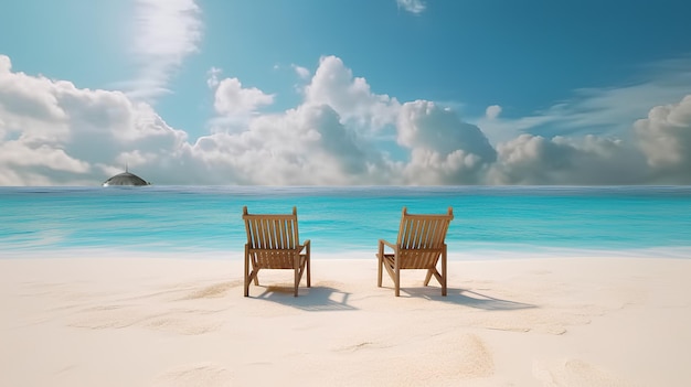 two chairs on the beach