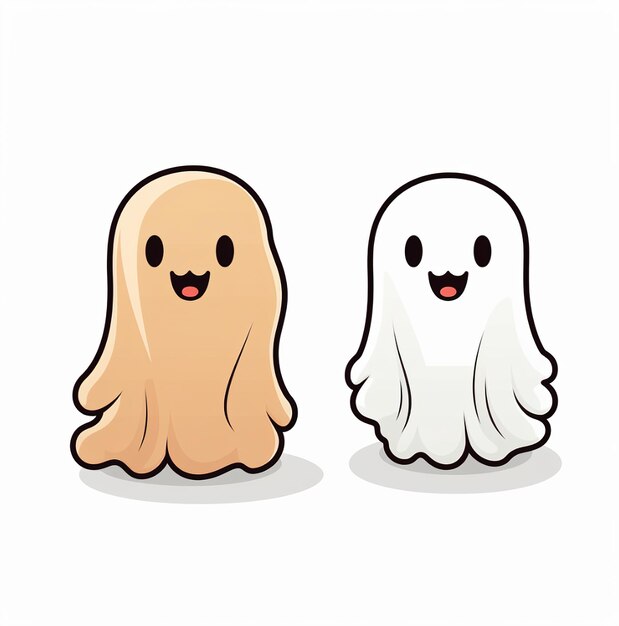 two characters with faces that say ghost and ghost.