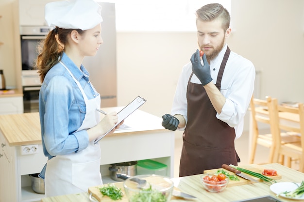 Two Chefs in Restaurant Kitchen