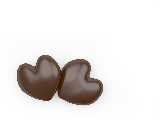 Two chocolate hearts